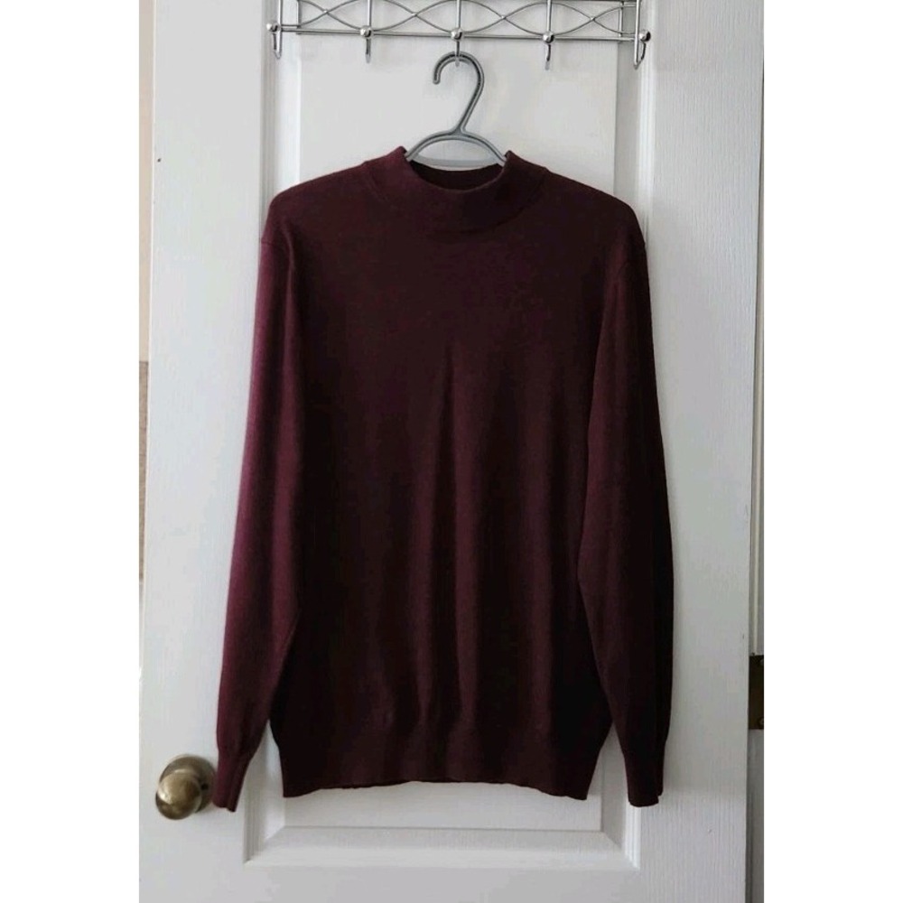Joseph Abboud Mens Sweater Pullover Merino Wool Blend Long Sleeve Mock Neck Sz L
